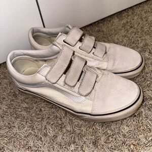 Vans M6.5/W8 Old Skool V Shoe White Triple Hook-and-Loop Closures